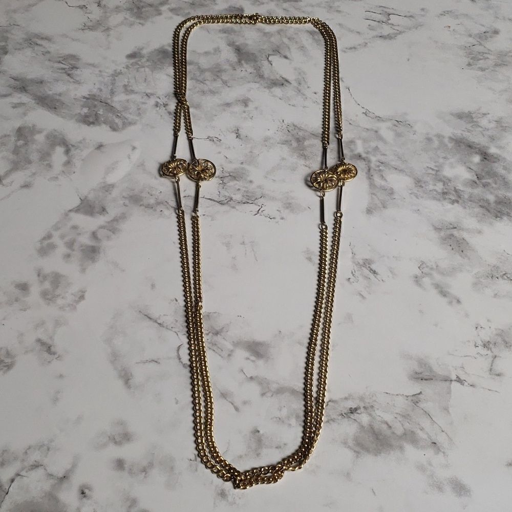 ‎Vintage Golden Long Necklace